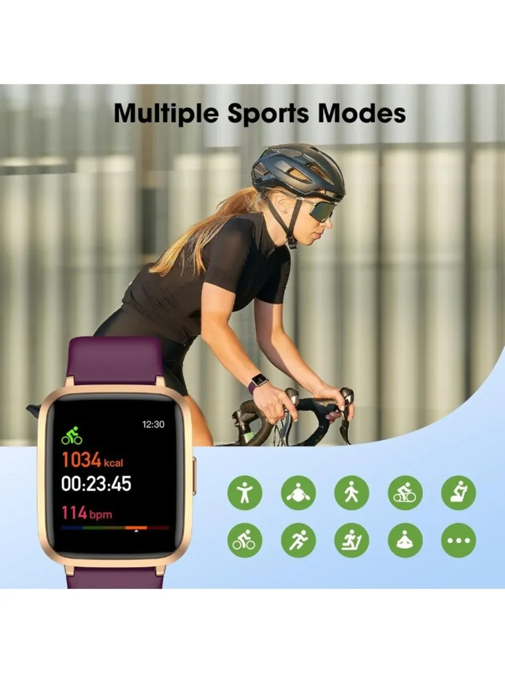 Heart Rate Fitness Tracker Watch - Activity & Pedometer Monitor for Workouts